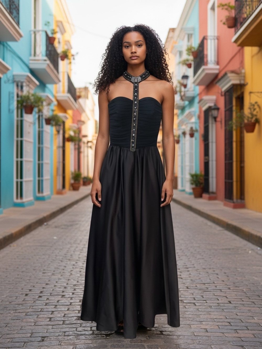 Ever Beauty Black Whimsigoth Victorian Prom Dress Formal Maxi Gown